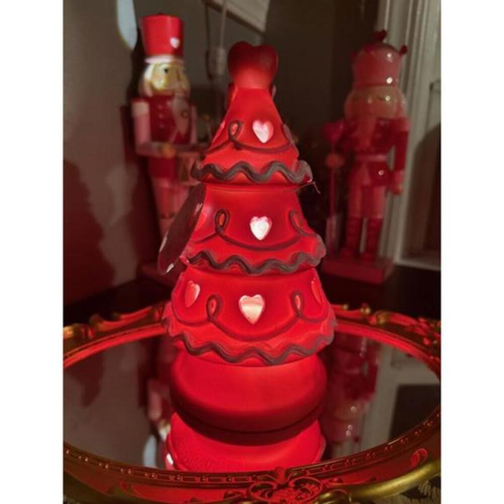 Valentine LED Heart Tree Decor Red Pink Light-Up Shelf Sculpture NWT